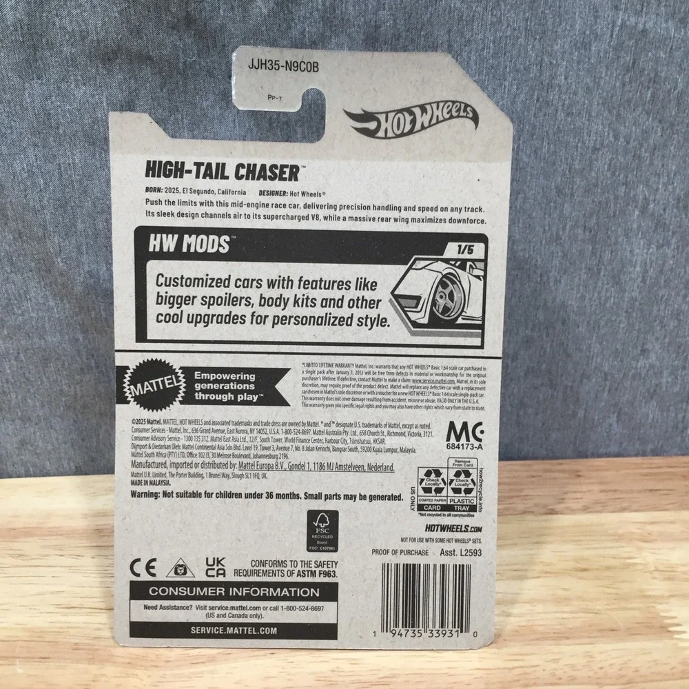 Hot Wheels Toy Car HW Mods High-Tail Chaser 1/64 Red
